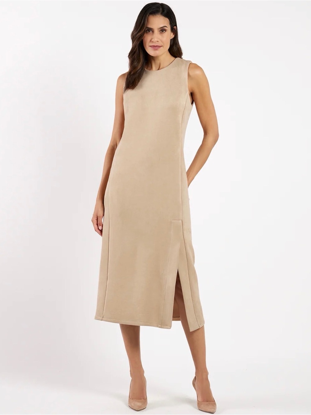 Jude Connally Darcy dress in faux suede - Size S